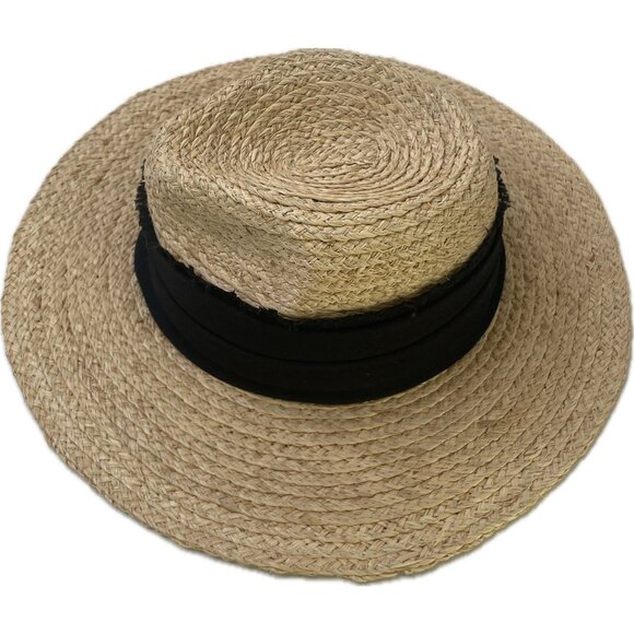 & Other Stories straw fedora hat in natural M/56 - Picture 8 of 9